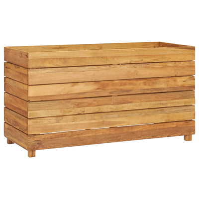 Raised Bed 39.4"x15.7"x21.7" Recycled Teak Wood and Steel