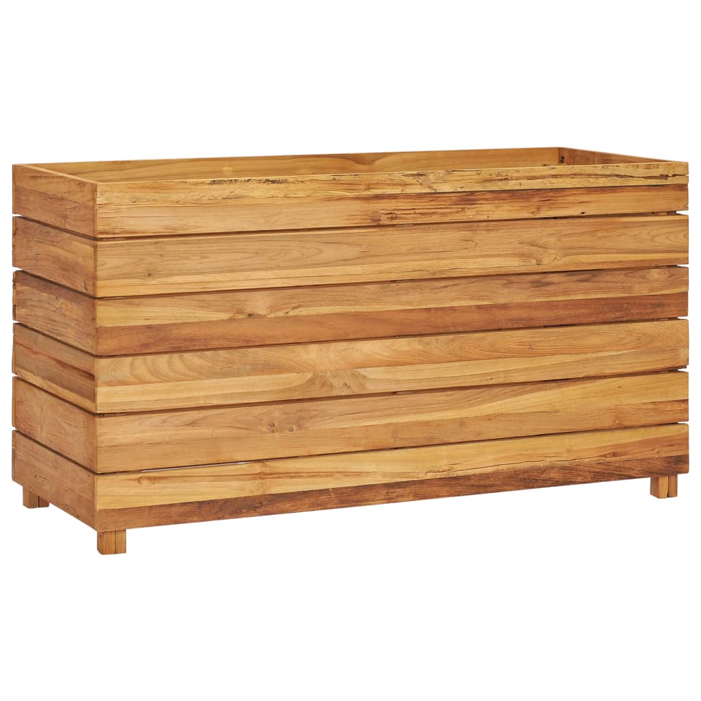 Raised Bed 39.4"x15.7"x21.7" Recycled Teak Wood and Steel