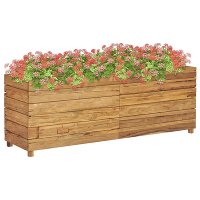 Raised Bed 59.1"x15.7"x21.7" Recycled Teak Wood and Steel