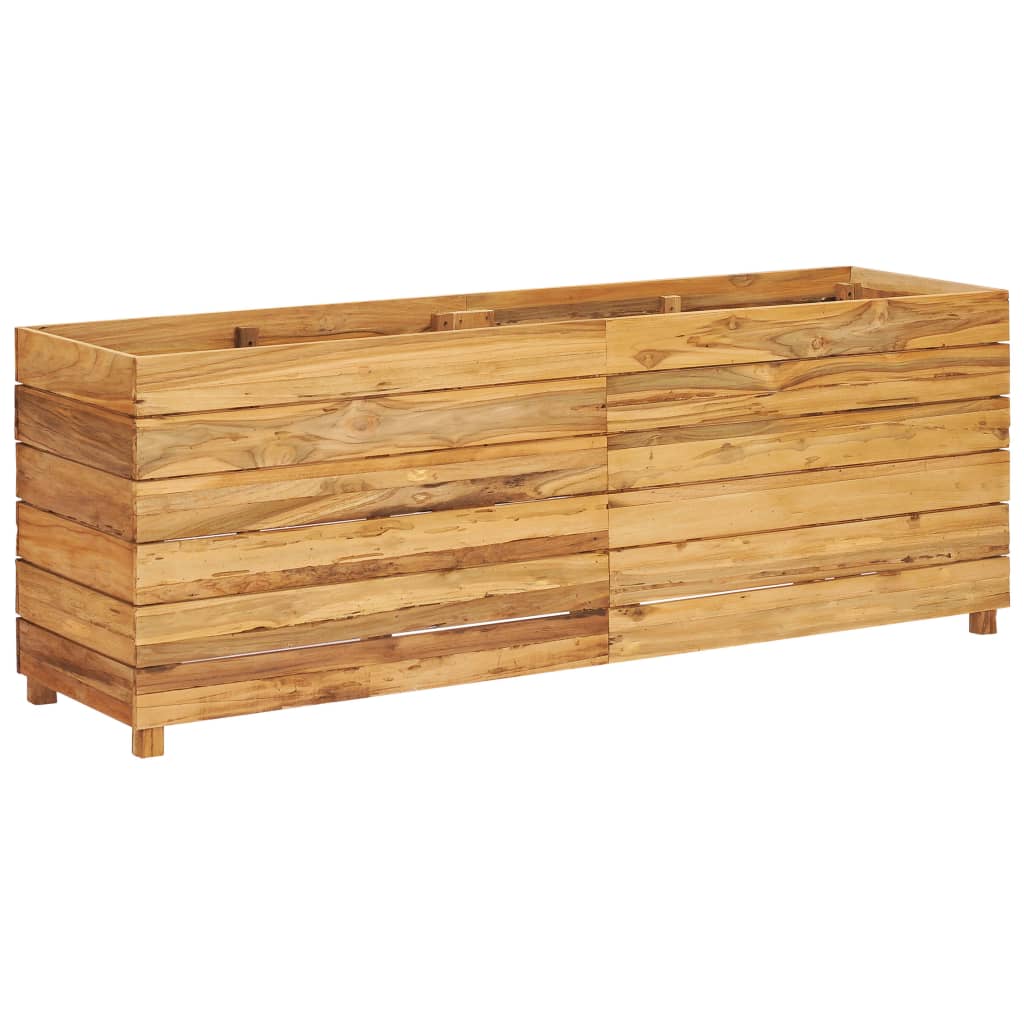 Raised Bed 59.1"x15.7"x21.7" Recycled Teak Wood and Steel