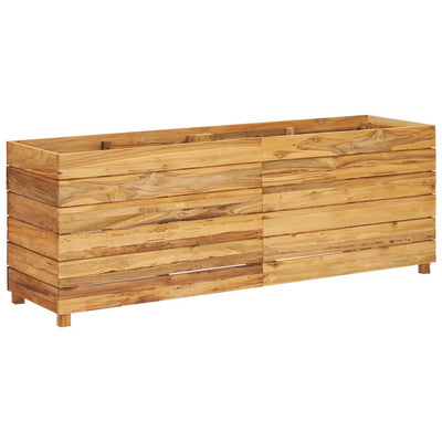 Raised Bed 59.1"x15.7"x21.7" Recycled Teak Wood and Steel