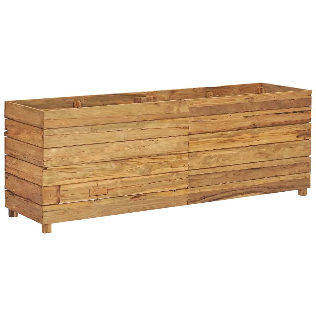 Raised Bed 59.1"x15.7"x21.7" Recycled Teak Wood and Steel