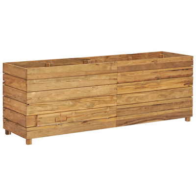 Raised Bed 59.1"x15.7"x21.7" Recycled Teak Wood and Steel