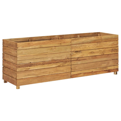 Raised Bed 59.1"x15.7"x21.7" Recycled Teak Wood and Steel