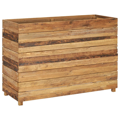 Raised Bed 39.4"x15.7"x28.3" Recycled Teak Wood and Steel