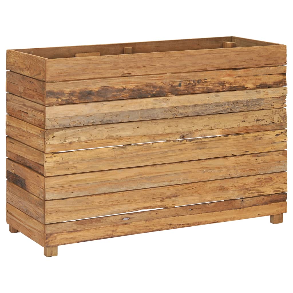 Raised Bed 39.4"x15.7"x28.3" Recycled Teak Wood and Steel