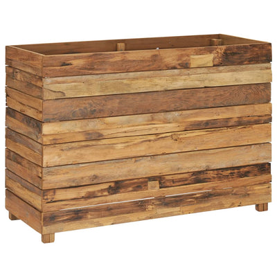 Raised Bed 39.4"x15.7"x28.3" Recycled Teak Wood and Steel