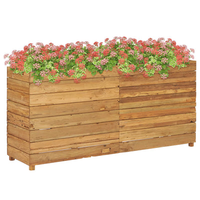 Raised Bed 59.1"x15.7"x28.3" Recycled Teak Wood and Steel