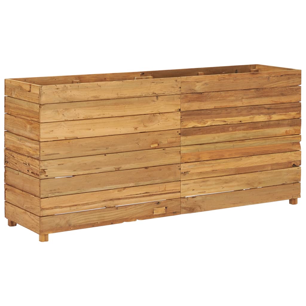 Raised Bed 59.1"x15.7"x28.3" Recycled Teak Wood and Steel