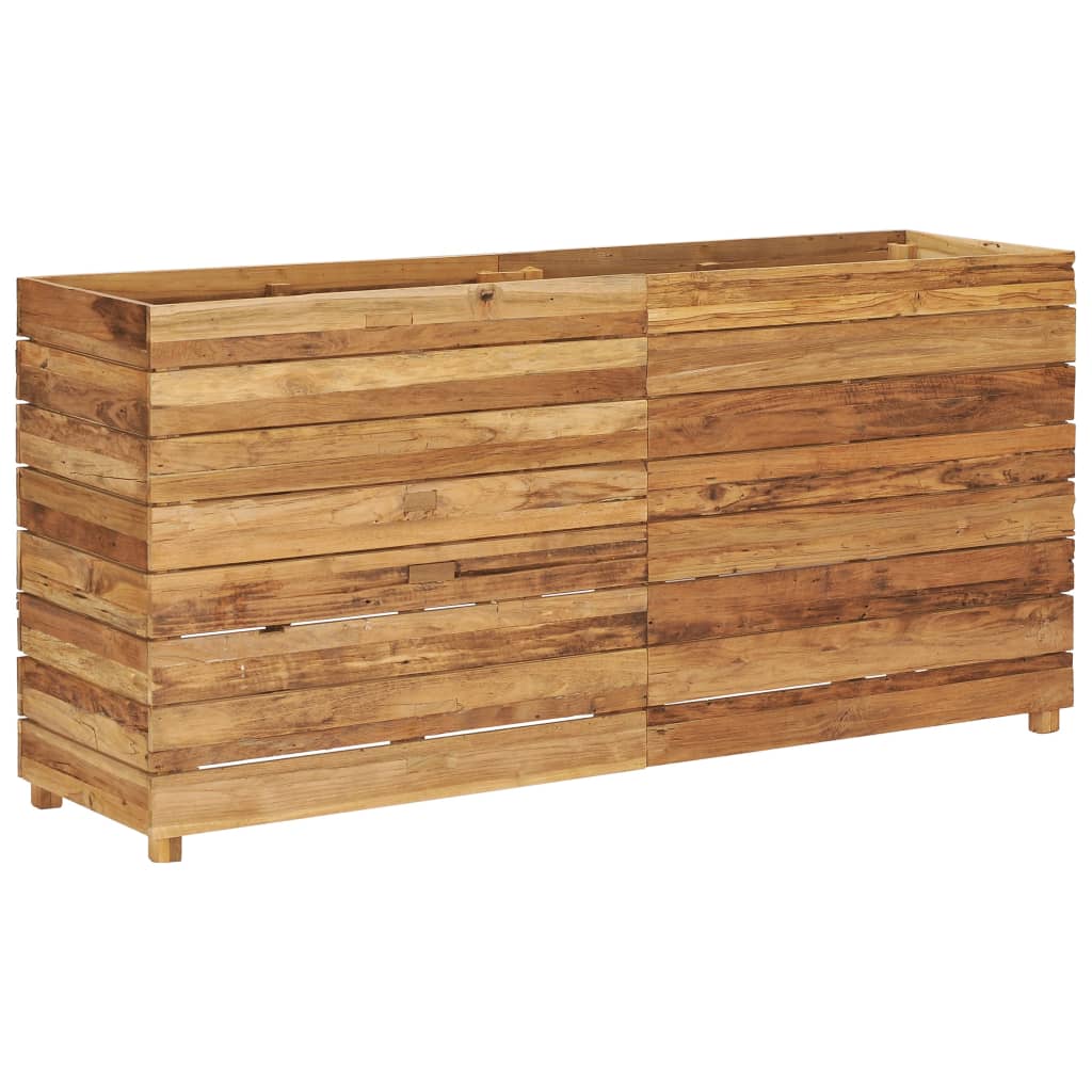 Raised Bed 59.1"x15.7"x28.3" Recycled Teak Wood and Steel