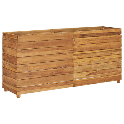 Raised Bed 59.1"x15.7"x28.3" Recycled Teak Wood and Steel