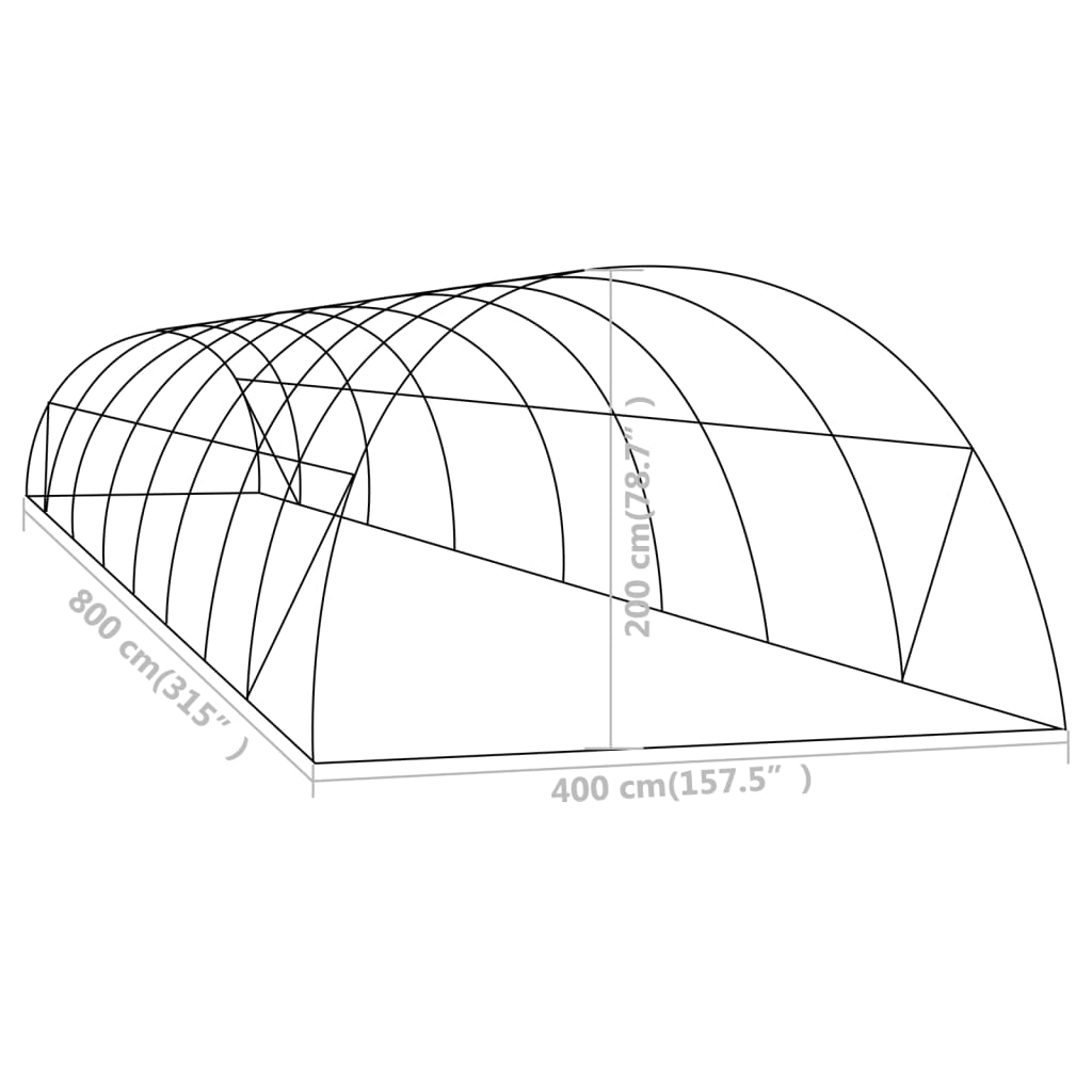 Greenhouse 344.4 ft² 26.2'x13.1'x6.6'