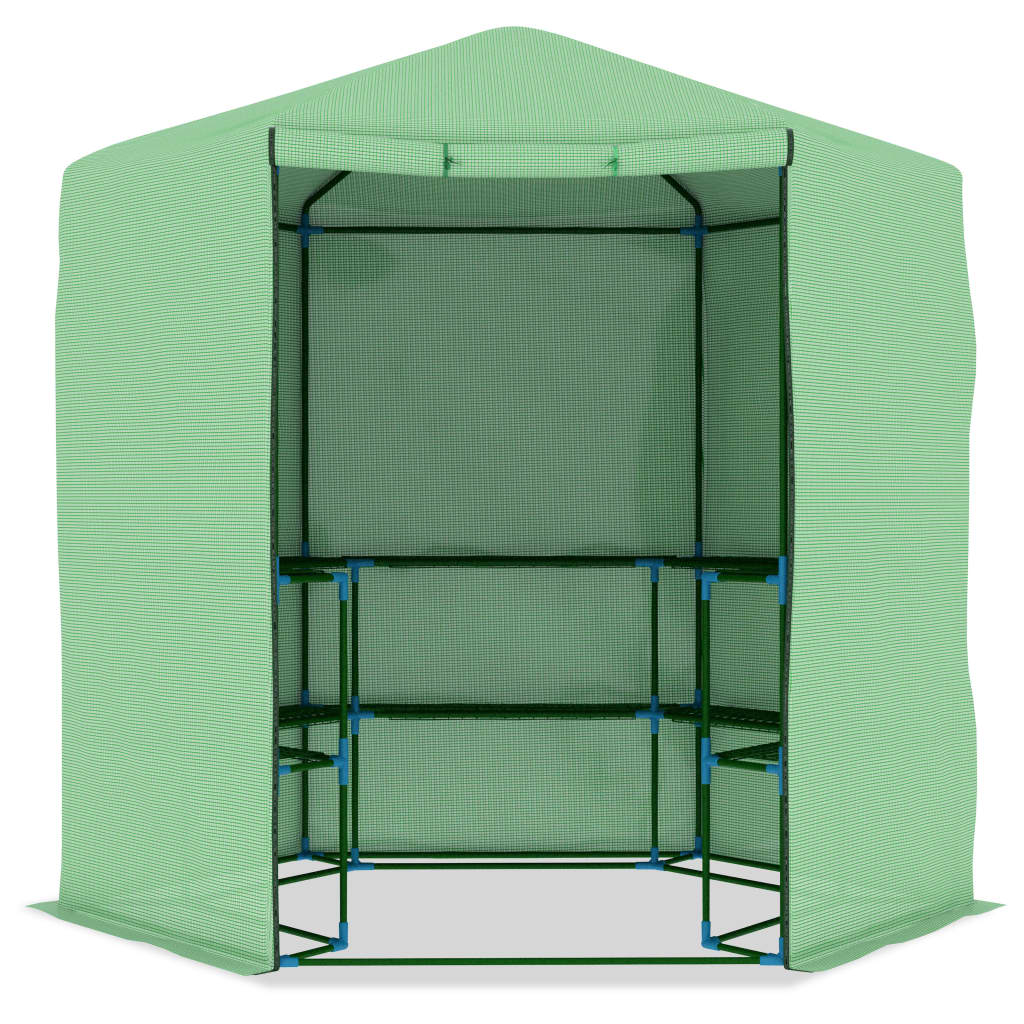 Greenhouse with Shelves Steel 89.4"x87.8"