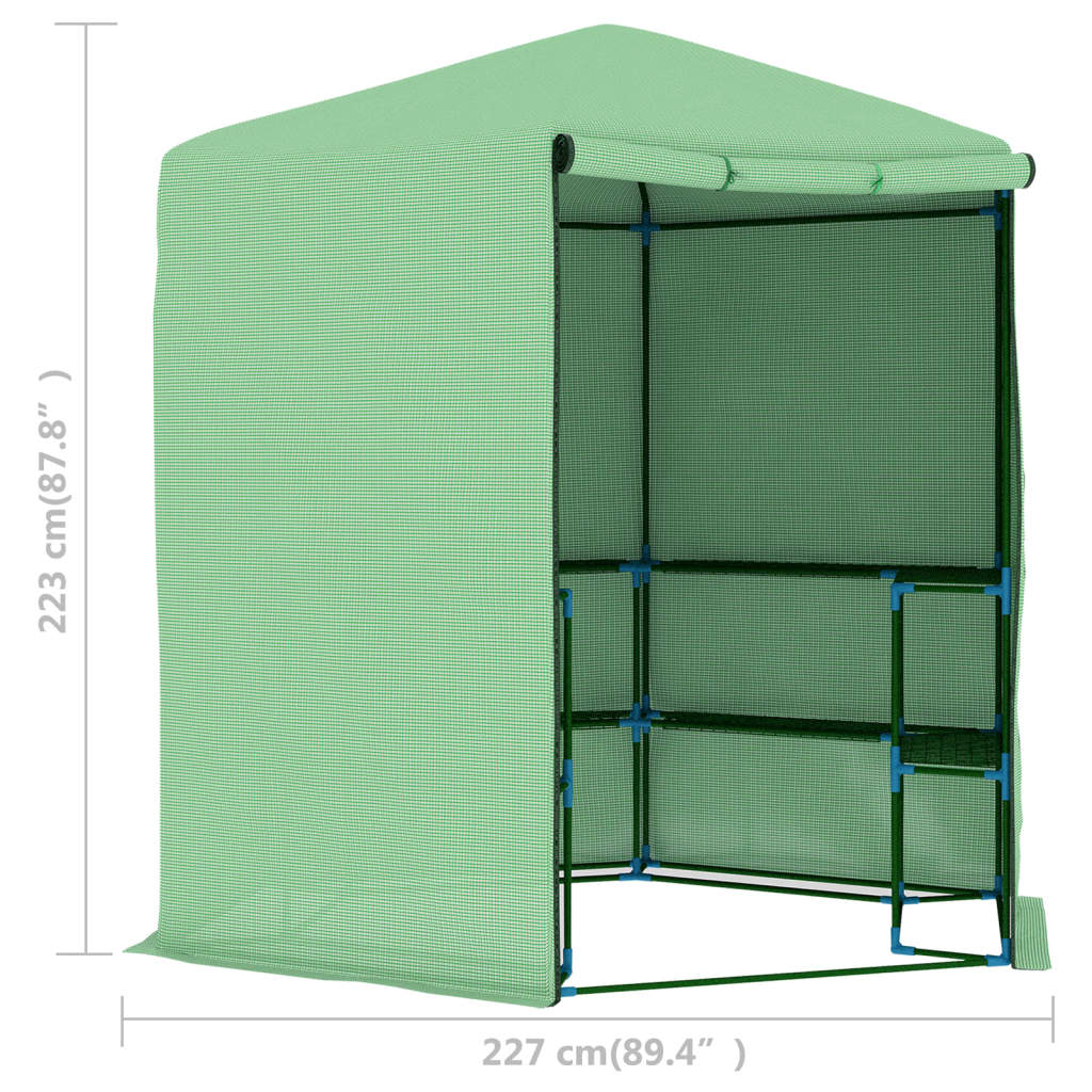 Greenhouse with Shelves Steel 89.4"x87.8"