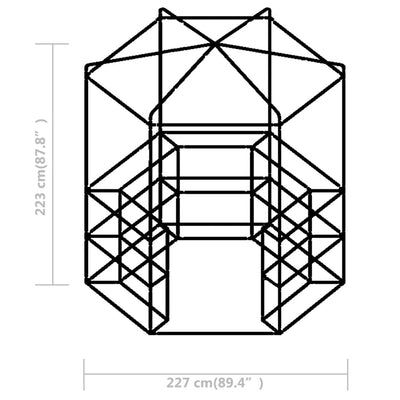 Greenhouse with Shelves Steel 89.4"x87.8"