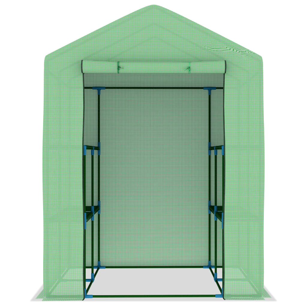 Greenhouse with Shelves Steel 56.3"x56.3"x76.8"