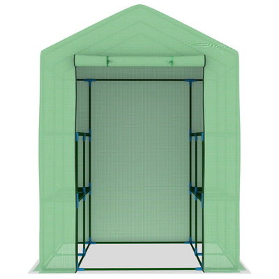 Greenhouse with Shelves Steel 56.3"x56.3"x76.8"