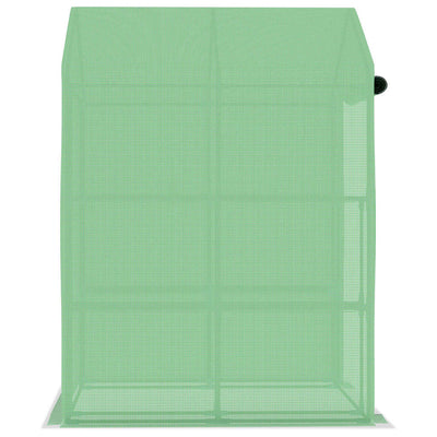 Greenhouse with Shelves Steel 56.3"x56.3"x76.8"