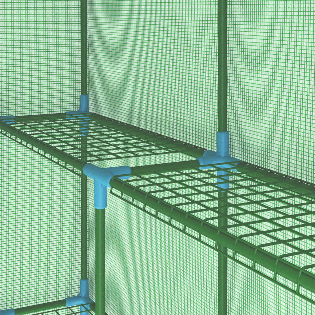 Greenhouse with Shelves Steel 56.3"x56.3"x76.8"