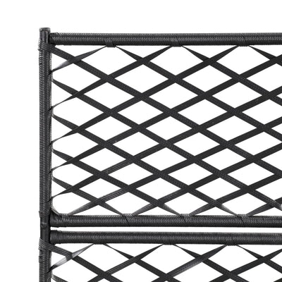 Trellis Raised Bed with 3 Pots 32.7"x11.8"x51.2" Poly Rattan Black