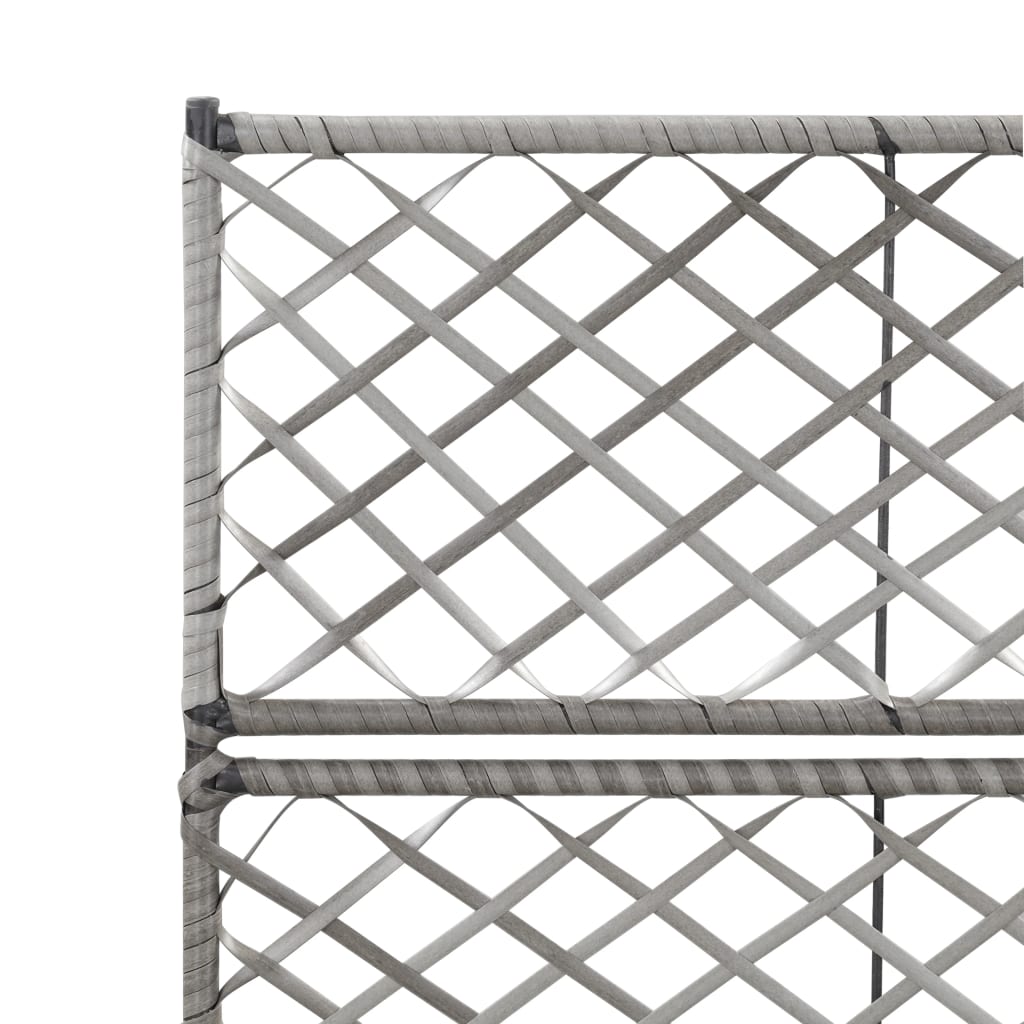 Trellis Raised Bed with 2 Pots 22.8" x 11.8" x 42.1" Poly Rattan Gray