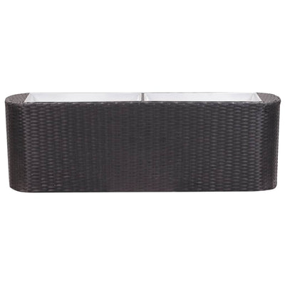 Garden Raised Bed 47.2"x9.4"x15.7" Poly Rattan Black