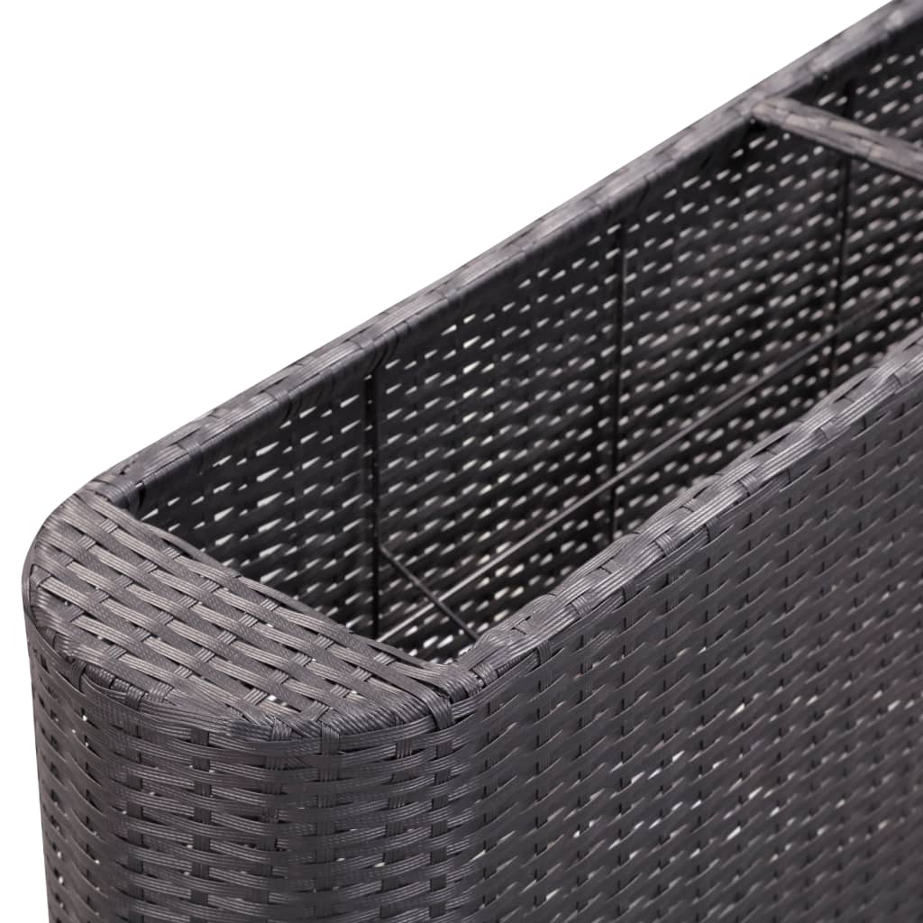 Garden Raised Bed 47.2"x9.4"x15.7" Poly Rattan Black