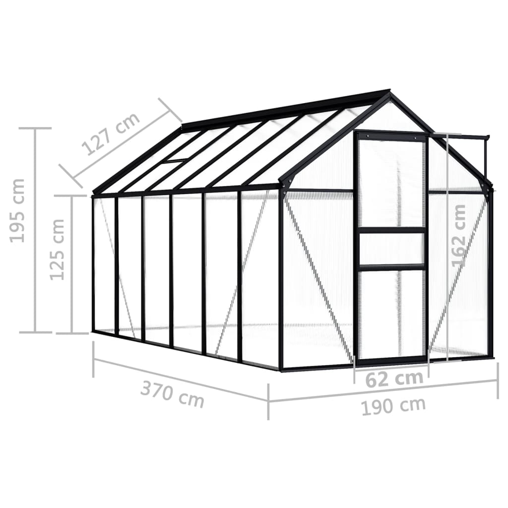 Greenhouse Anthracite Aluminum 75.7 ft²