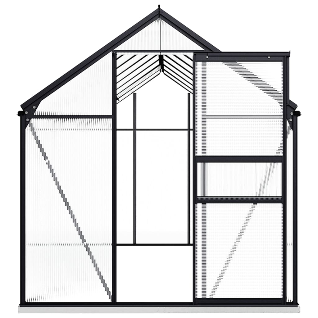 Greenhouse with Base Frame Anthracite Aluminum 100.2 ft²