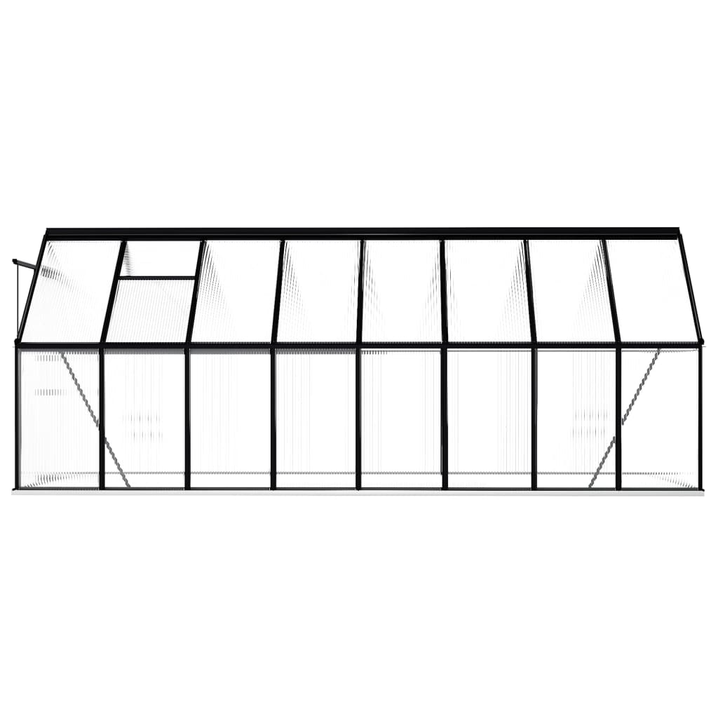 Greenhouse with Base Frame Anthracite Aluminum 100.2 ft²