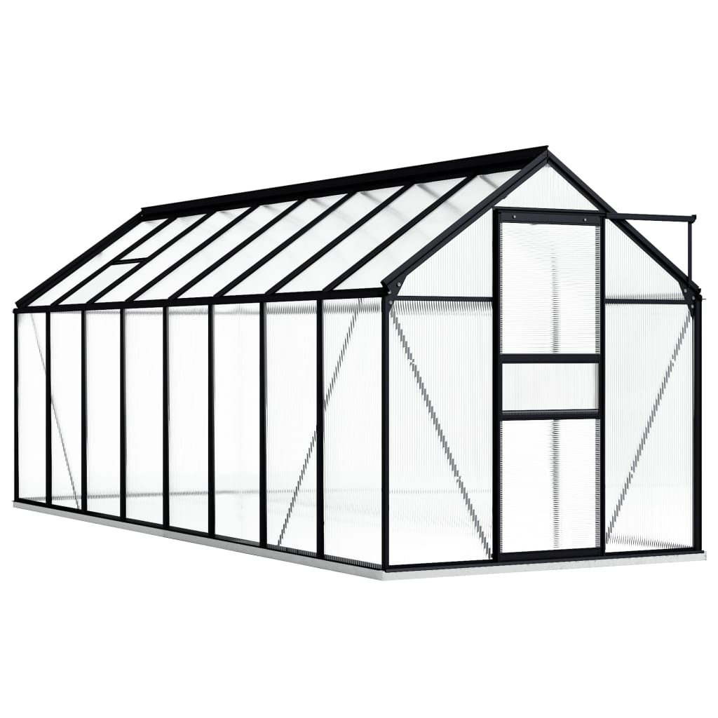 Greenhouse with Base Frame Anthracite Aluminum 100.2 ft²