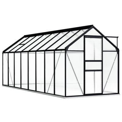 Greenhouse with Base Frame Anthracite Aluminum 100.2 ft²