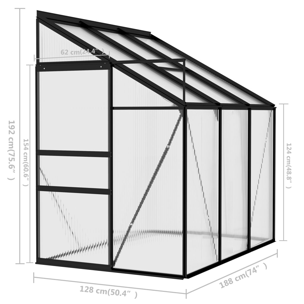 Greenhouse Anthracite Aluminum 134.2 ft³