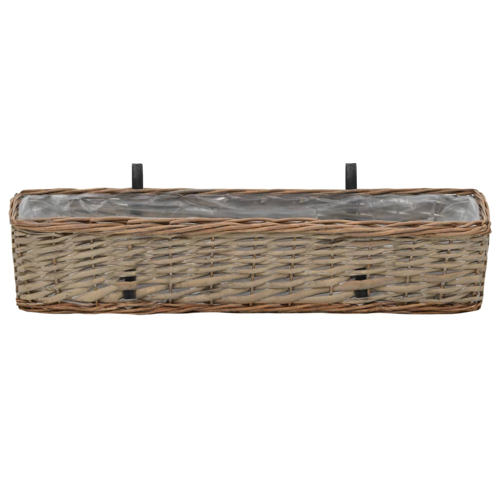 Balcony Planter 2 pcs Wicker with PE Lining 31.5"