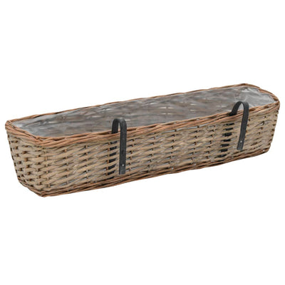 Balcony Planter 2 pcs Wicker with PE Lining 31.5"