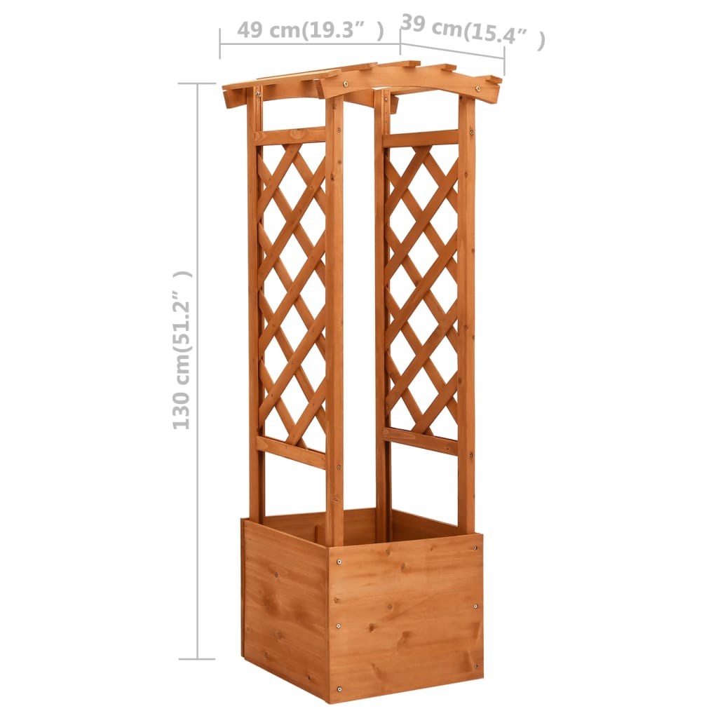 Trellis Planter with Arch 19.3"x15.4"x51.2" Firwood