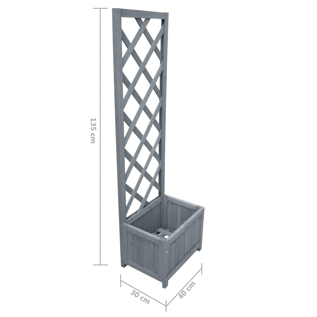 Trellis Planter 15.7"x11.8"x53.1" Solid Firwood