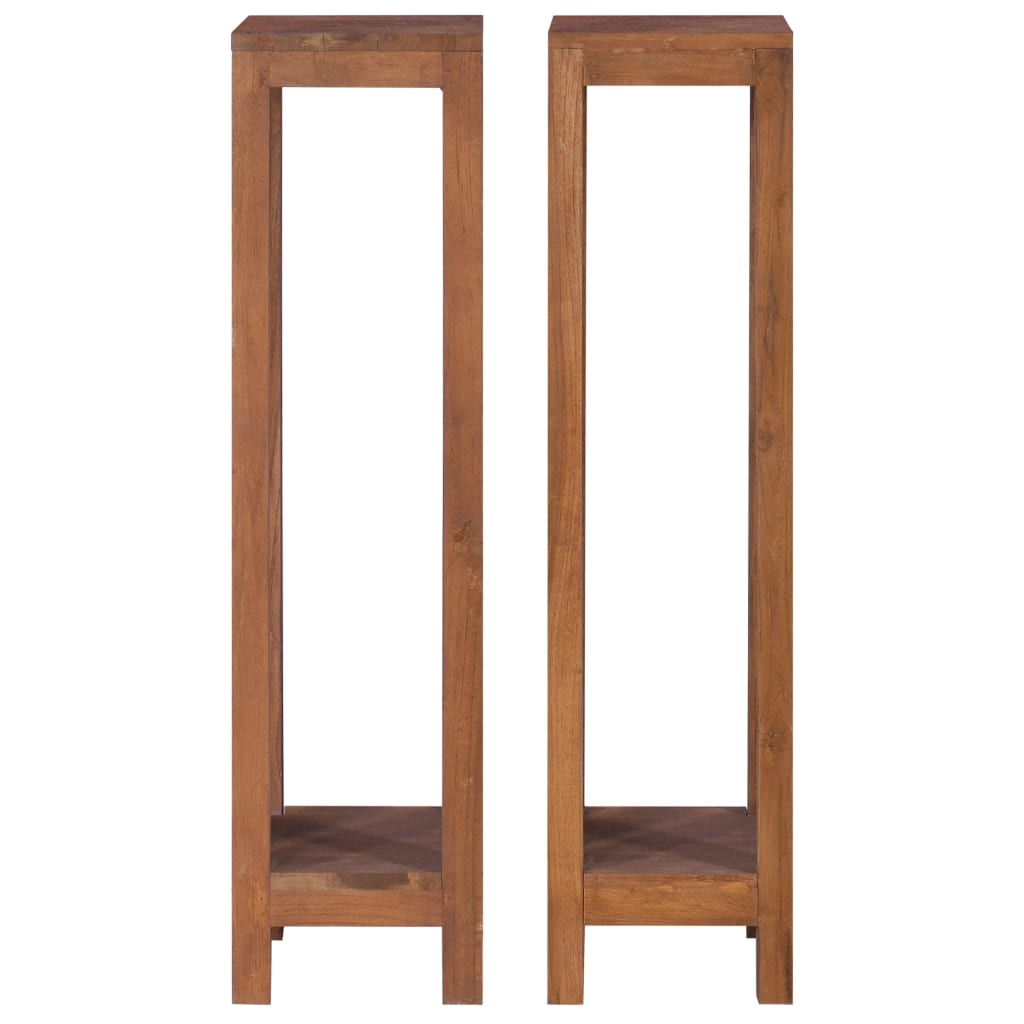 Plant Stands 2 pcs 9.8"x9.8"x39.4" Solid Teak Wood