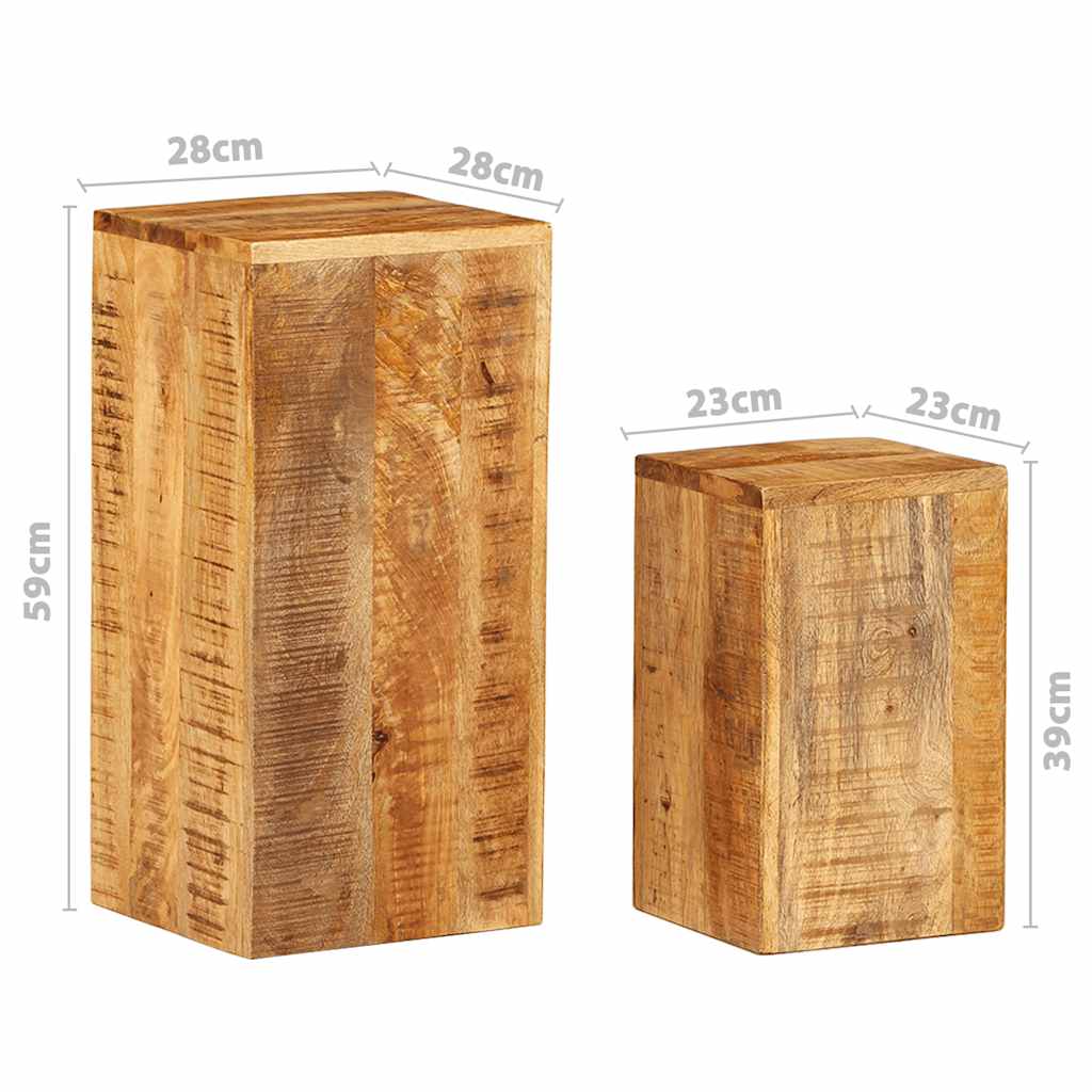 Plant Stands 2 pcs Solid Wood Mango