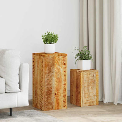 Plant Stands 2 pcs Solid Wood Mango