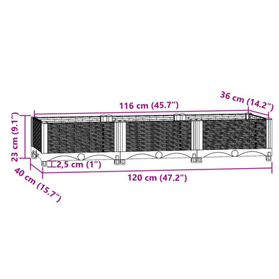 Raised Bed 47.2"x15.7"x9.1" Polypropylene