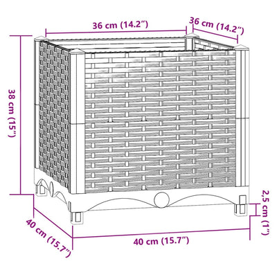 Raised Bed 15.7"x15.7"x15" Polypropylene