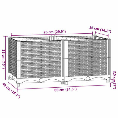 Raised Bed Blue Grey Polypropylene Medium Durable Raised Bed