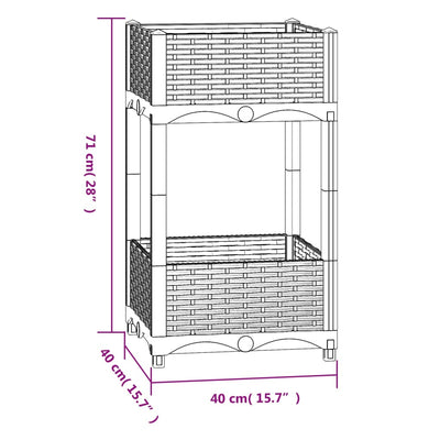 Raised Bed 15.7"x15.7"x28" Polypropylene