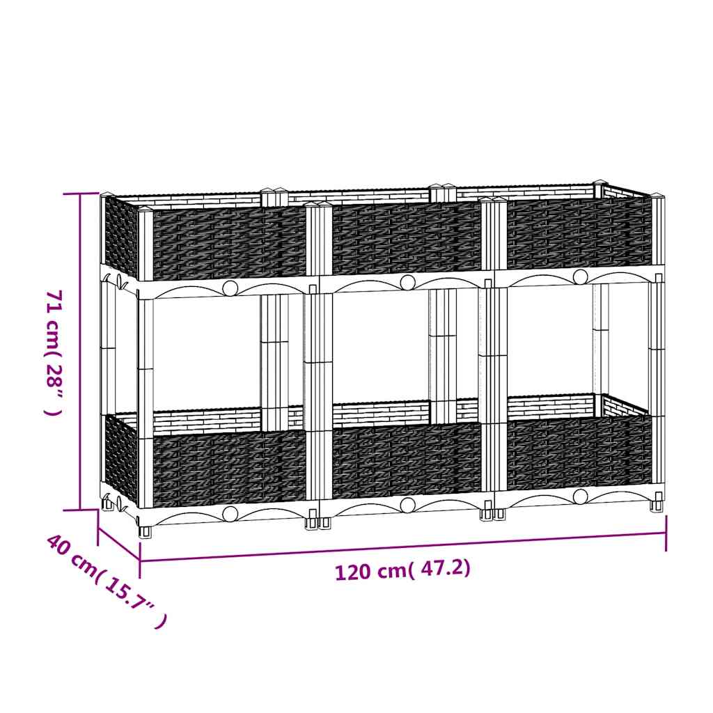 Large Blue Grey Raised Bed Polypropylene Spacious