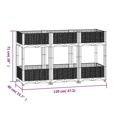 Large Blue Grey Raised Bed Polypropylene Spacious