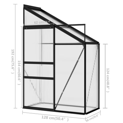 Greenhouse Anthracite Aluminum 48.7 ft³