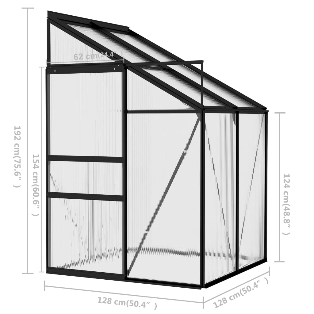 Greenhouse Anthracite Aluminum 91.5 ft³