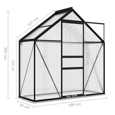 Greenhouse Anthracite Aluminum 14.3 ft²