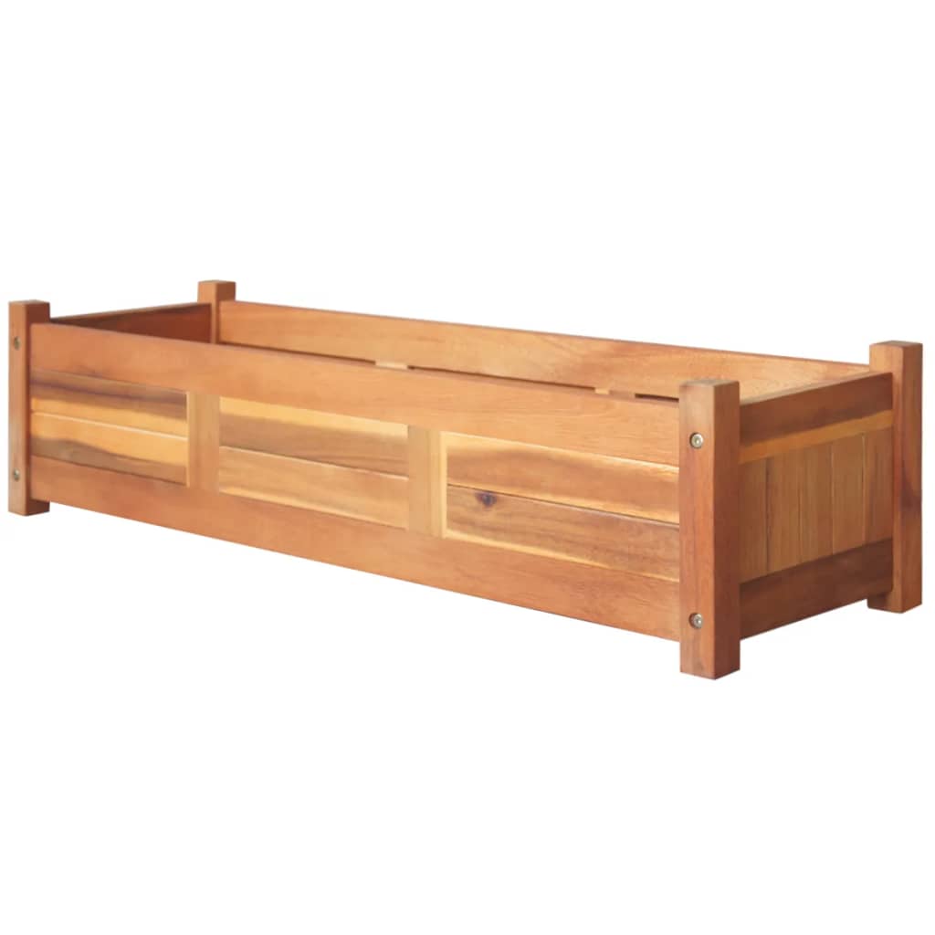 Garden Raised Beds 2 pcs Acacia Wood 39.4"x11.8"x9.8"